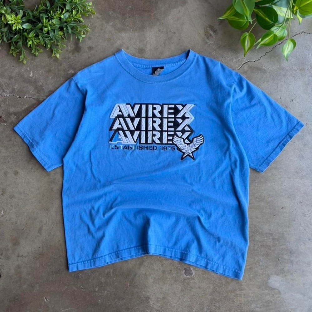 Vintage Y2K 2000s Avirex blue graphic tee